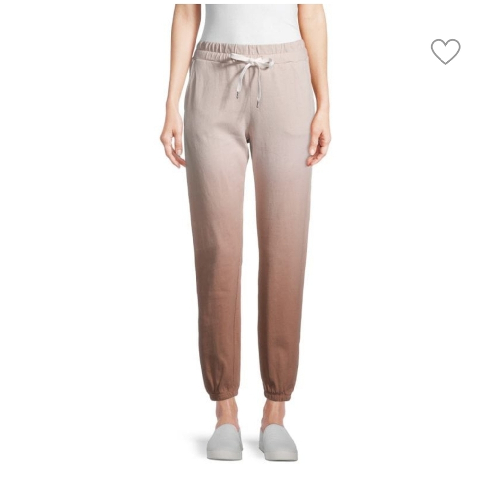 Monroe Women's high rise ombre dry rose jogger cotton size M. MISSING DRAWSTRING